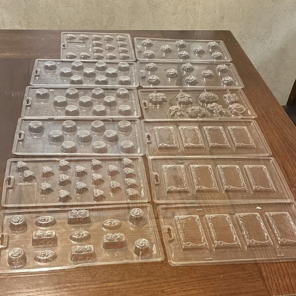 Vintage Wilton Chocolate/Candy Mold Clear Plastic Variety Lot Baking Soap DIY